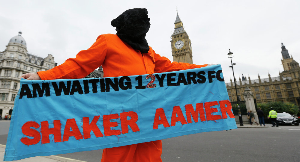Protesta contra la detencin de Shaker Aamer en London