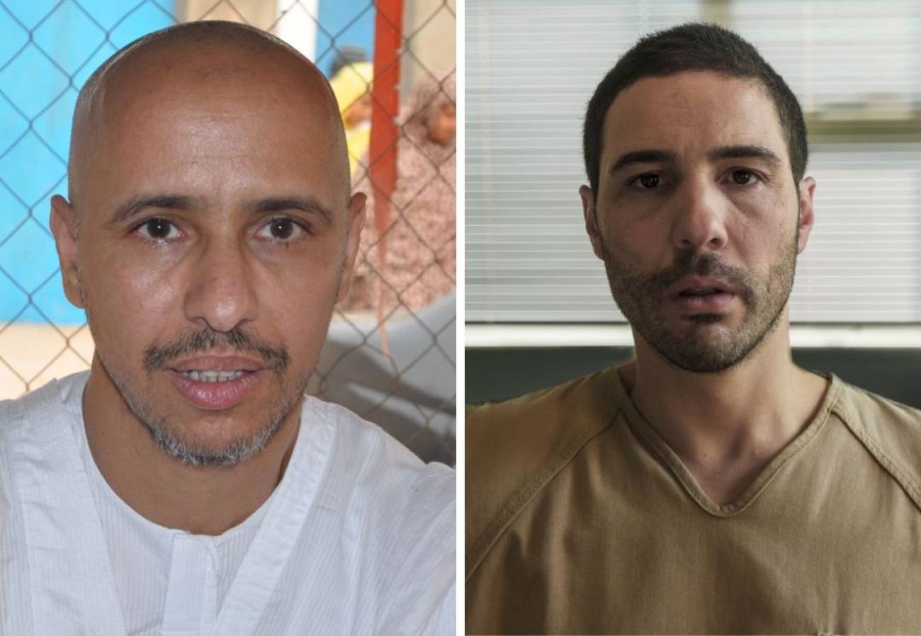Mohamedou Ould Slahi, en una imagen de archivo, y el actor Tahar Rahim en la película 'The Mauritanian'