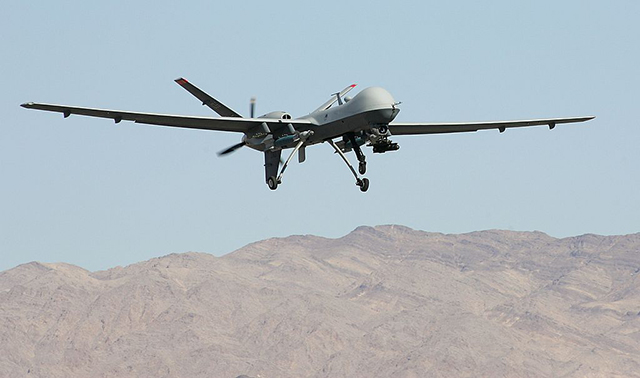 An MQ-9 Reaper takes off August 8, 2007 at Creech Air Force Base in Indian Springs, Nevada. (Photo: Ethan Miller / Getty Images)