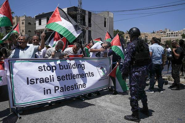 Palestinians in West Bank protest Biden's visit to Saudi Arabia.