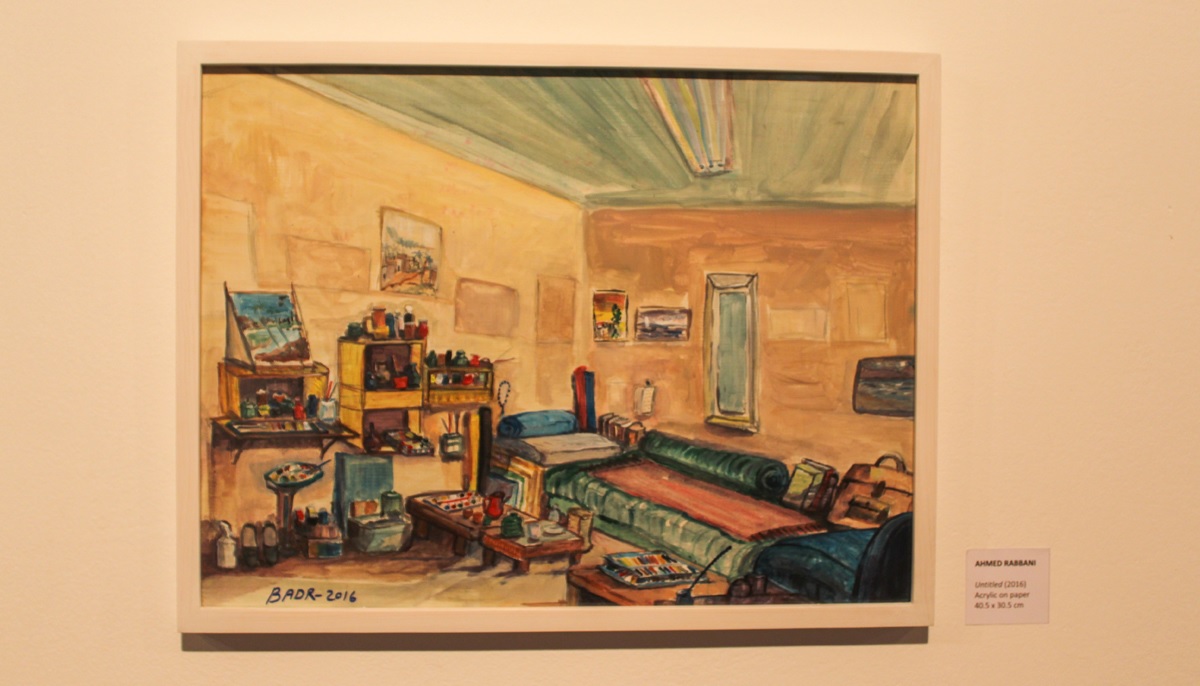 Ahmeds painting of his room is also at the exhibit.  Photo by Hassaan Ahmed