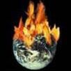 globe on fire